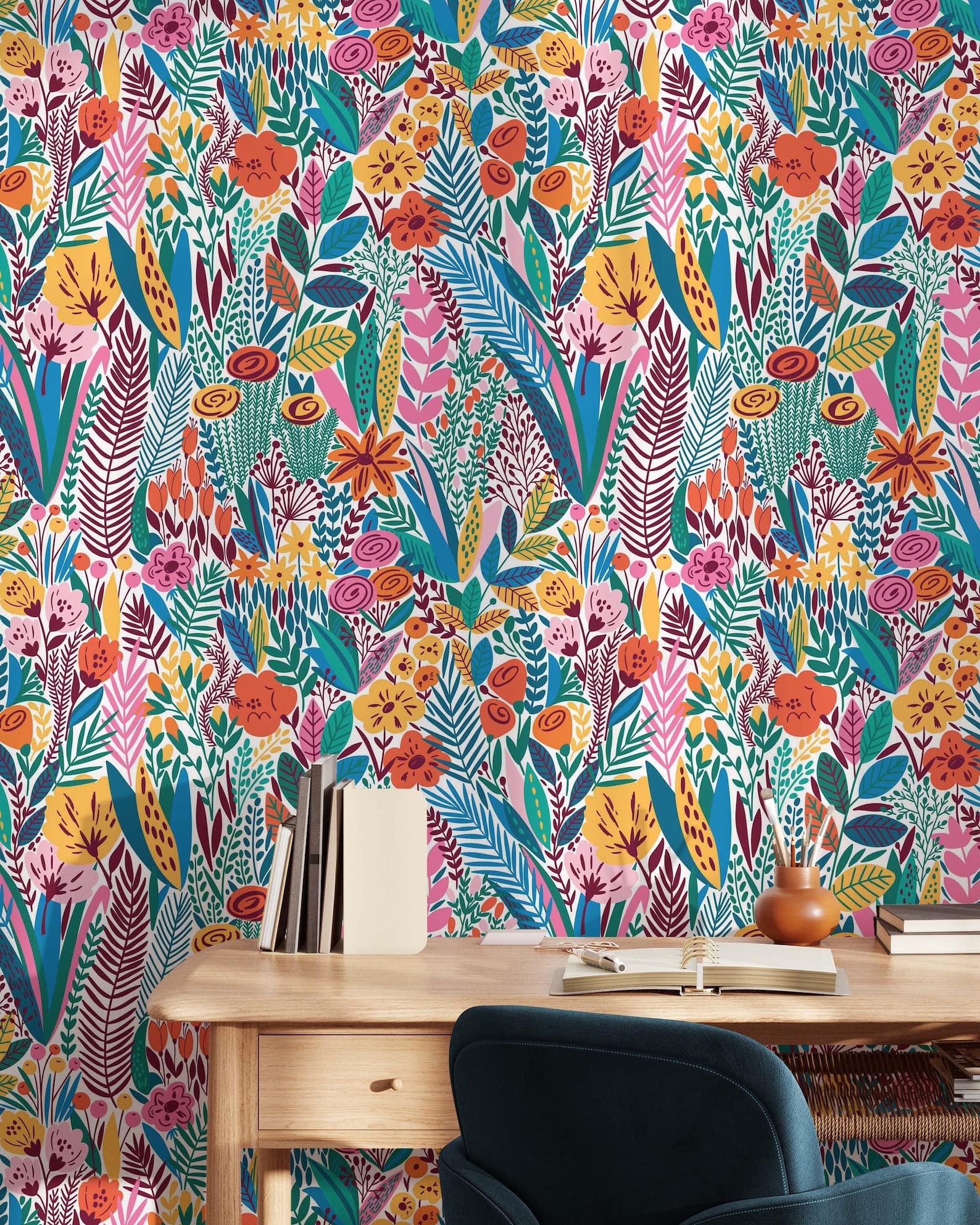 Amazon.com: Coloritto Scandinavian Floral Wallpaper | Removable